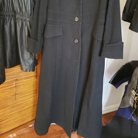 Bianca Nygard Fitted Flare Floor Length 80% Wool Women's Winter Coat Size Tall L - Picture 7 of 10